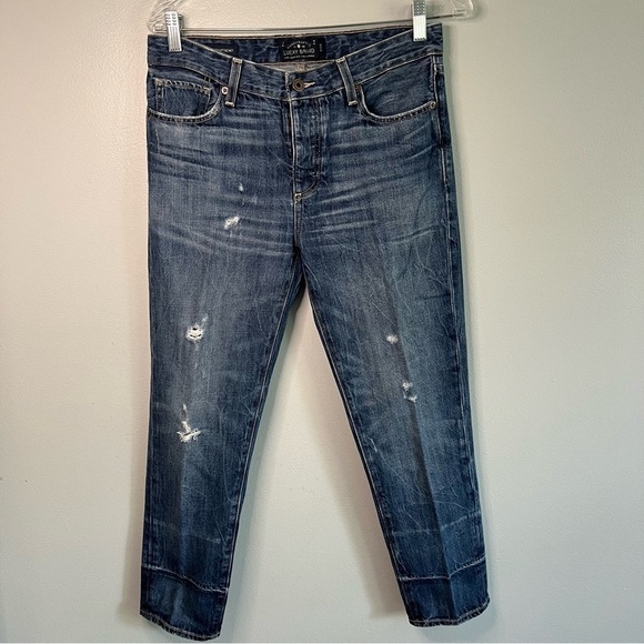 Lucky Brand Women's Sienna Slim Boyfriend Jeans Sz 26 Distressed Button Fly - Picture 1 of 15